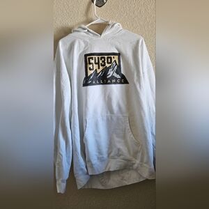 White Hoodie with Mountain Graphic